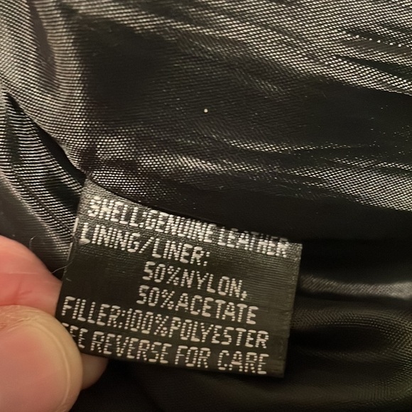 Vintage 80s Black Biker Rock-N-Roll Leather Studded Jacket  Zip-Front - Picture 6 of 10